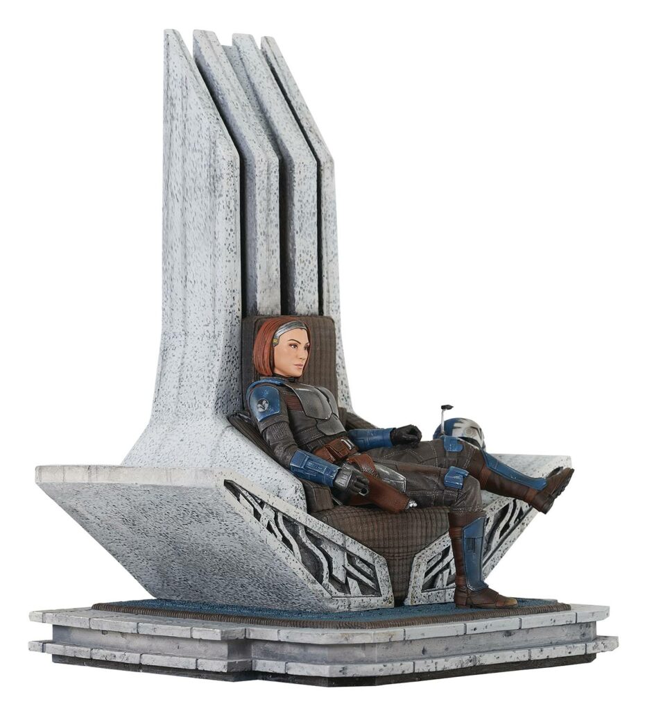 Sw Premier Coll Mandalorian Bo-Katan On Throne Statue