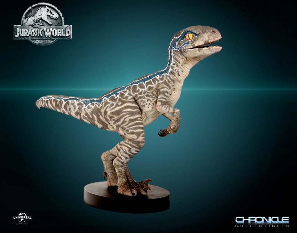 jurassicworld blue lifesize chonicle photo1 1024x804 Baby Blue Velociraptor Statue